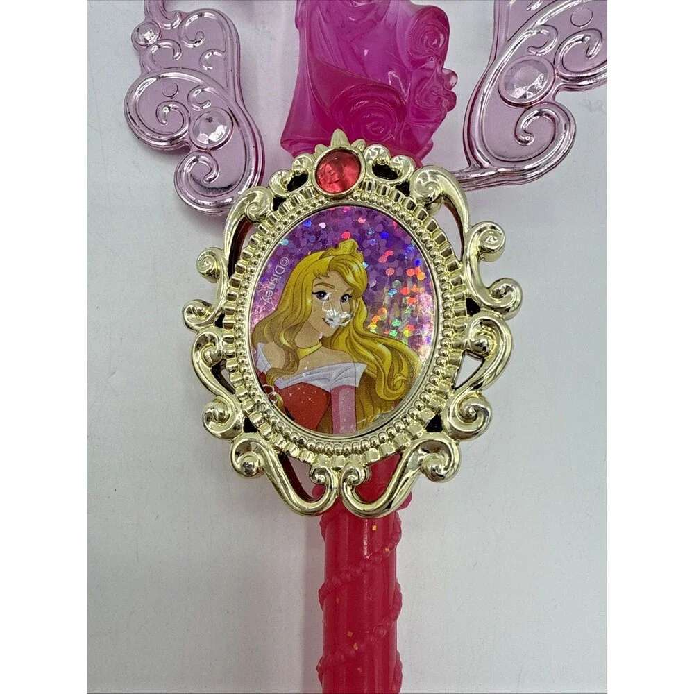 3 Disney Princess Ariel Belle Aurora Pretend Play Costume Scepter Wand 12” Turns